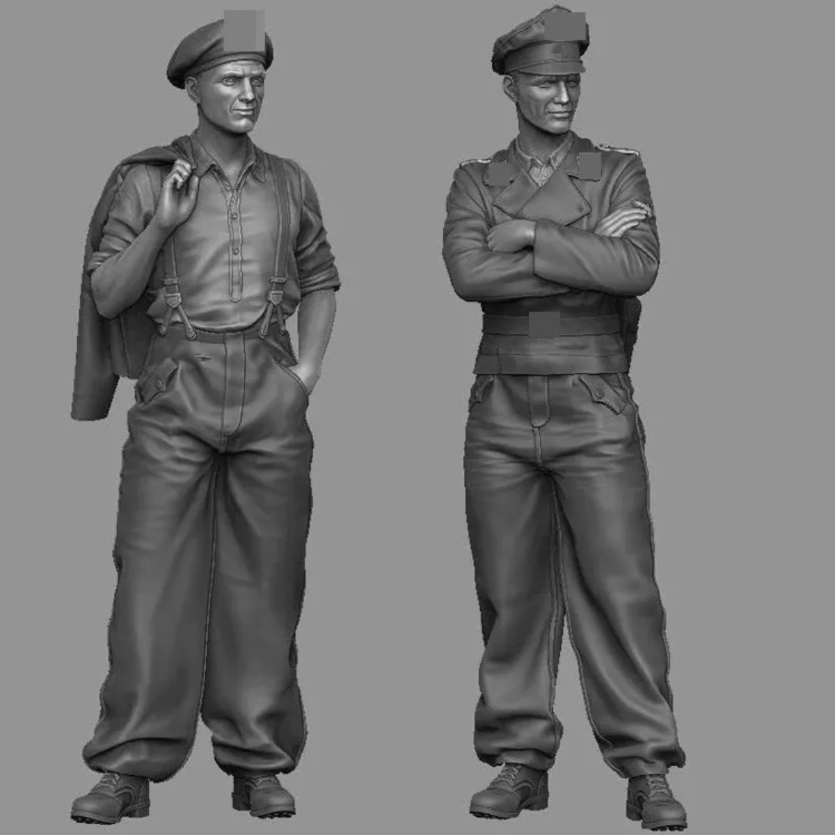 1/35 figuur hars ongeverfd modelbouwpakket, militair thema, Duitse tankofficier ongemonteerd en ongeverfd GK,963R