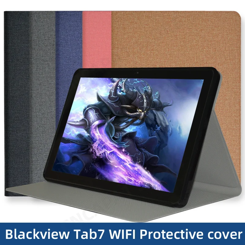 Penutup buku Folio untuk Blackview Tab 7 "casing Wifi 10.1 inci dudukan lipat Tablet Funda untuk Blackview Tab7 Wi-Fi cangkang belakang TPU lunak