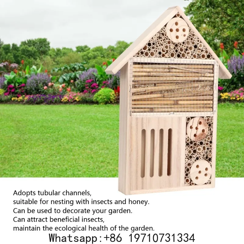 Room Shelter Nesting Box Decoration Insect House Garden Outdoor Wooden Insect Bee House Wood Bug