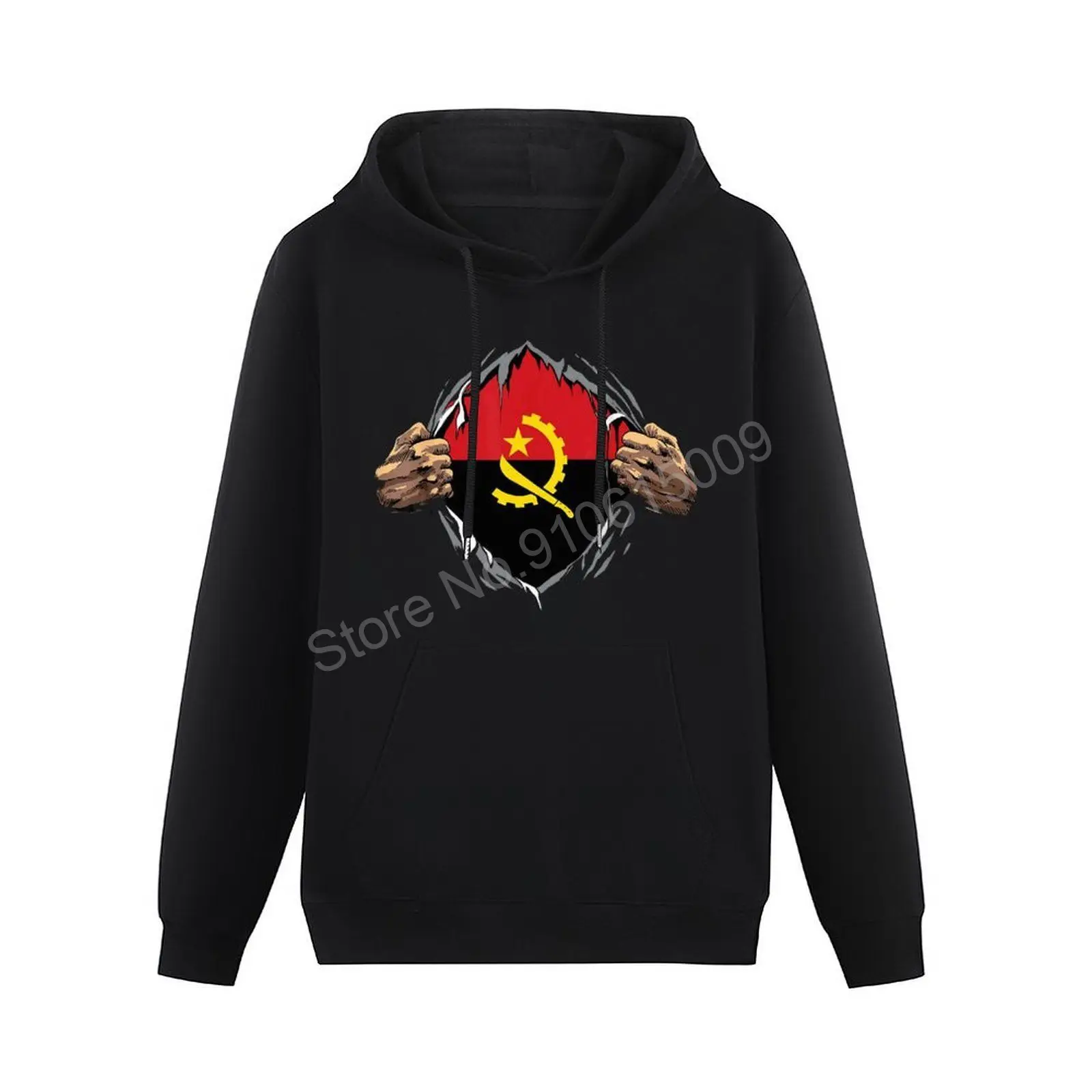 Men Women Hoodies Angola Flag Angolan Country Map Hoodie Pullover Hip Hop Hooded Sweatshirt Cotton Unisex 