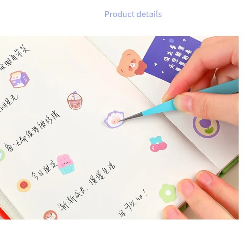 2pcs Macaron Color Stainless Steel Tweezers Diy Handbook Tape Sticker Tool Journal Gadgets Simple Practical Portable