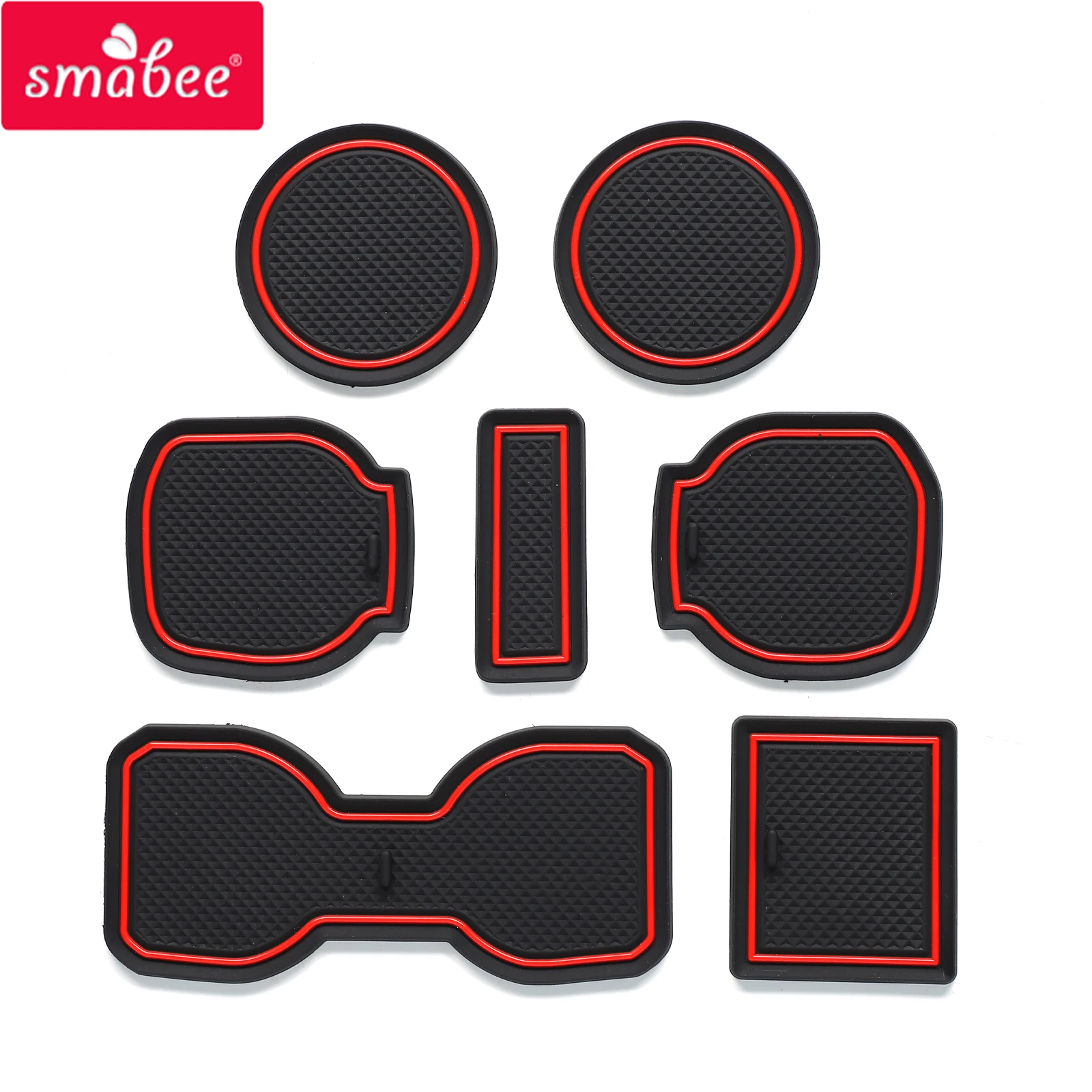 

Smabee Anti-Slip Gate Slot Cup Mat for Toyota Tacoma Non-Slip Door Groove Pad Interior Accessories Rubber Coaster 7Pcs/Set