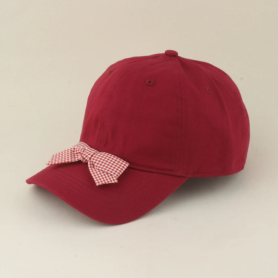 New Candy Color Cute Sweet Cowknot Baseball Cap For Kids Summer Sun Hats Girls Boys Soft Snapback Baby Hat 4