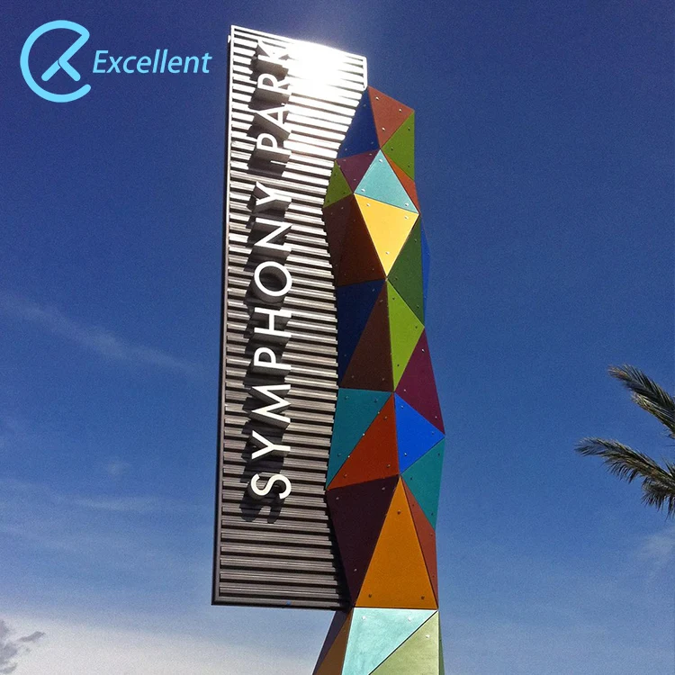 في الهواء الطلق الإعلان مول بلازا التوجيه Led الطوطم ثلاثية الأبعاد عرض مضيئة Wayfinding عمود تسجيل اتجاهي علامة الطوطم #2