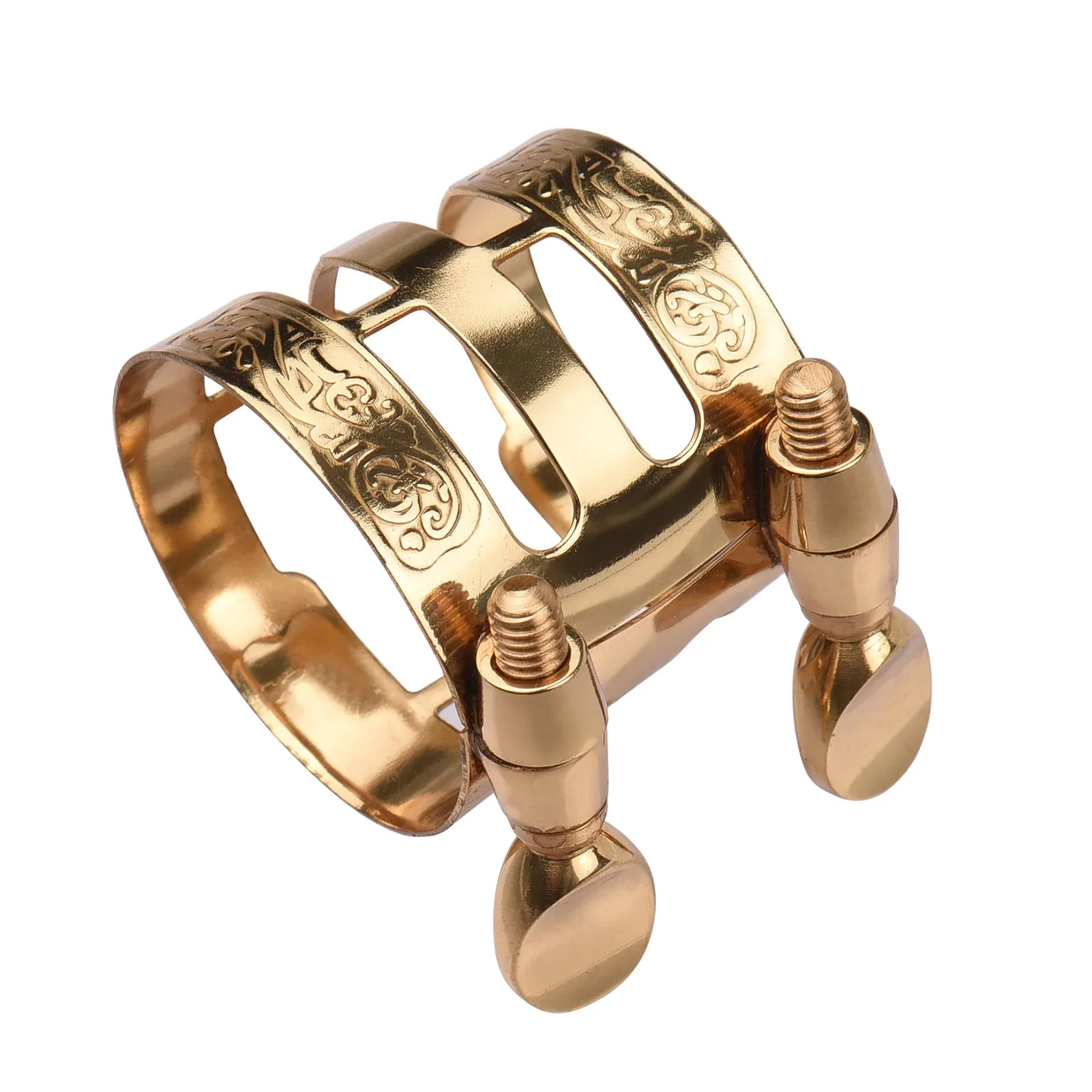 

Лигатура для саксофона с двойной регулировкой винта, компактная прочная лигатура для саксофона, аксессуары для саксофона для альт-саксофона