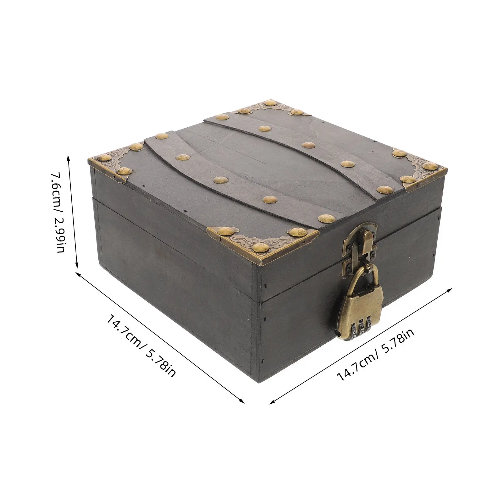 Small Retro Wooden Box Lockable Vintage Jewelry Chest Password Escape Game Storage Locker Treasure Chest Pirate Lock Box