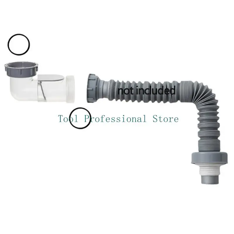 

57QF Time saving Kitchen Sink Drain Fittings Effective Kitchen Sink Sewer Branch ABS