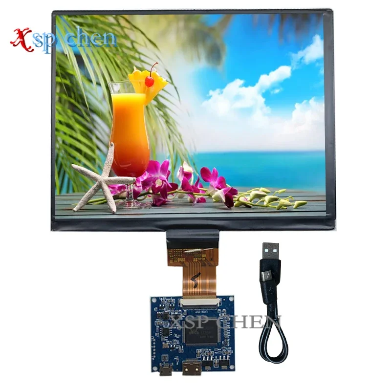 Free Shipping 8 Inch IPS LCD Display and Driver Control Board Mini HDMI Compatible DIY Lat Panda, Raspberry Pi PC Monitor