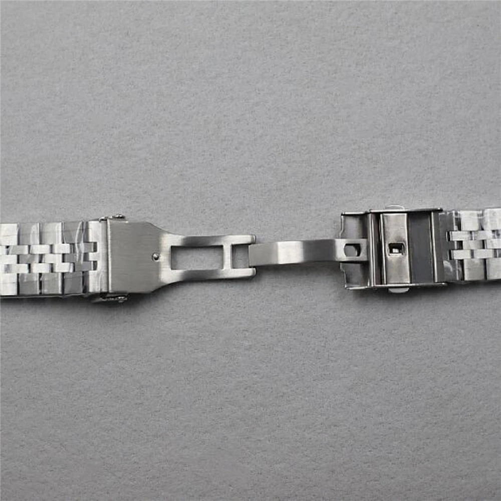 22mm modificar jubileu pulseira de aço pulseira de mergulho cinta fivela de segurança borboleta fivela de aço inoxidável cinta