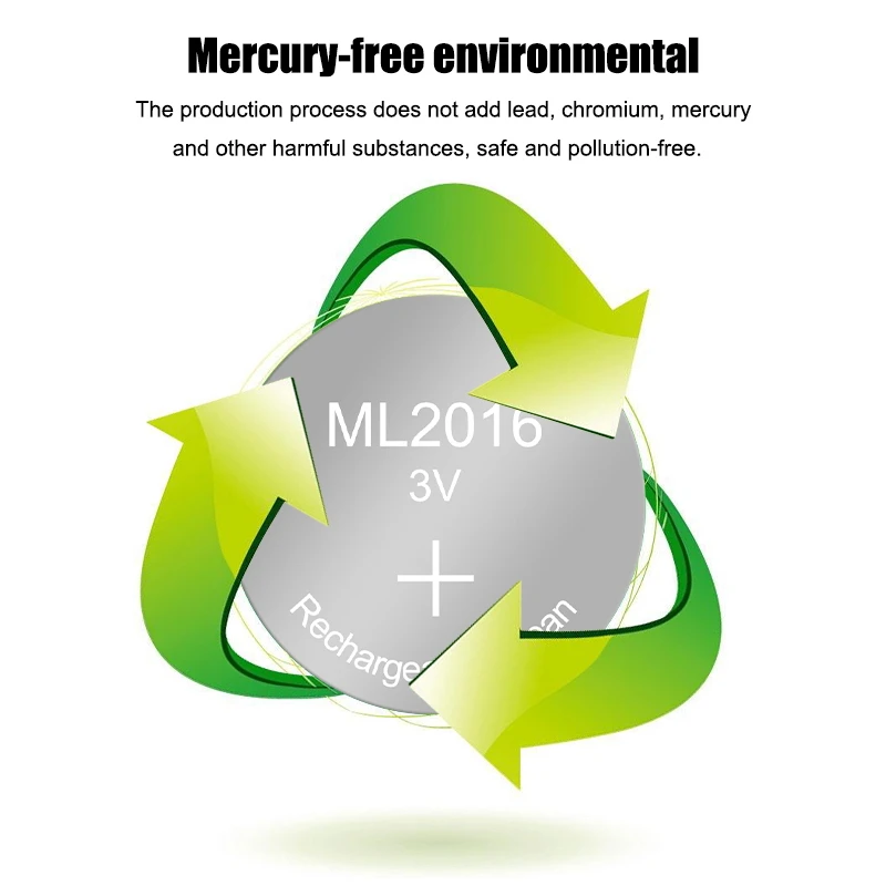 1pc Eaxell Original ML2016 ML 2016 3v Li-Ion Lithium Ion Rechargeable Coin Cell Button CMOS RTC Battery Batteries