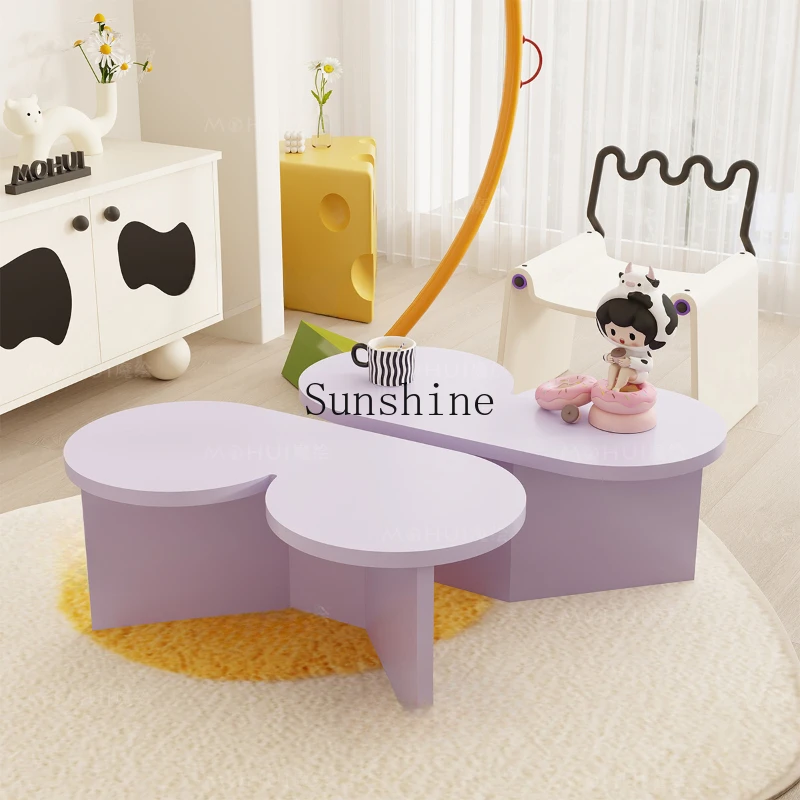 Flower coffee table combination living room four-leaf clover low table household small apartment tea table