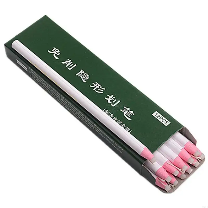 A9BD 12Pcs Sewing Pencil No Sharpening White Fabric Pencil Fabric Marking Pencils
