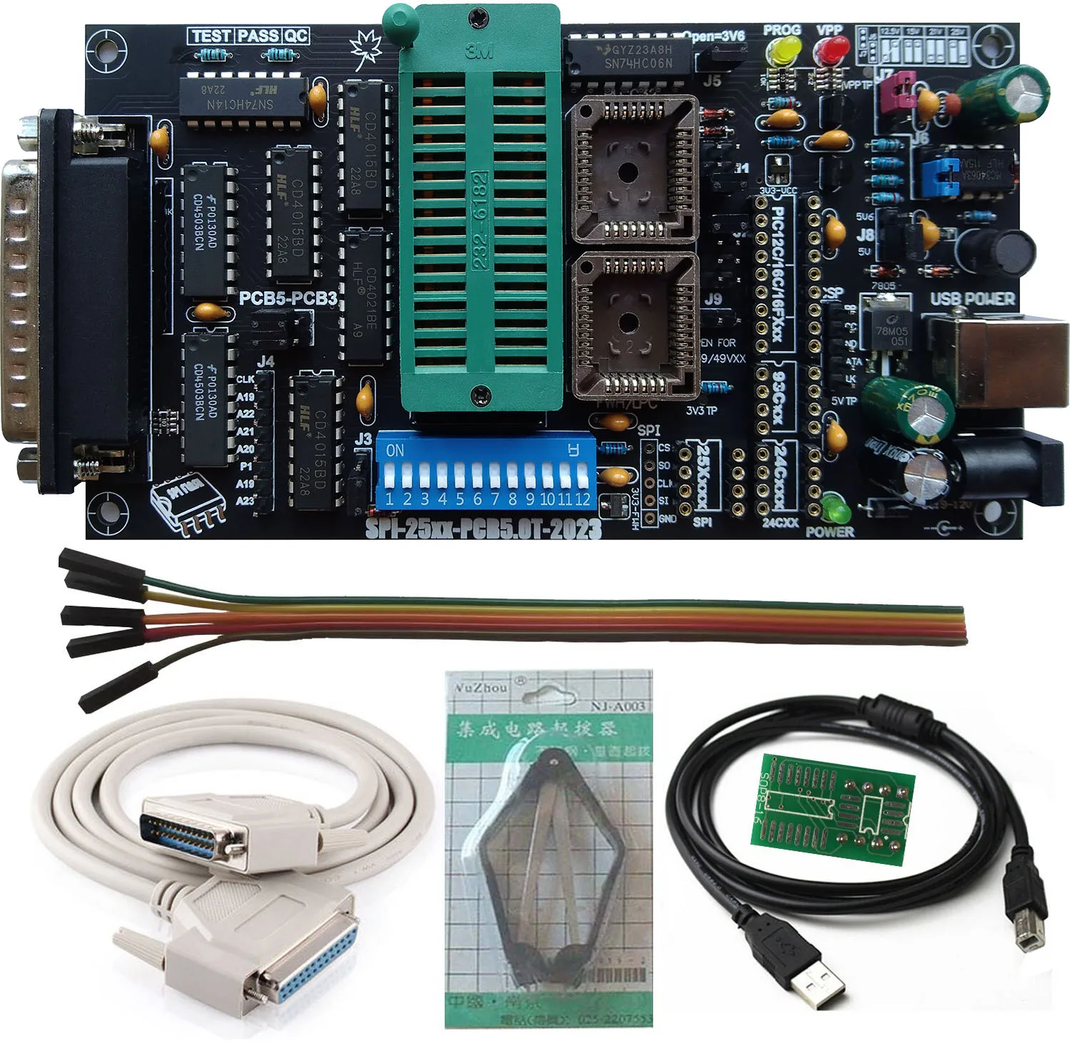 Placa-mãe Multi-funcional B-i-o-s Programador Gravador Eprom Geral Spi 25xx Pcb5.0t 2023