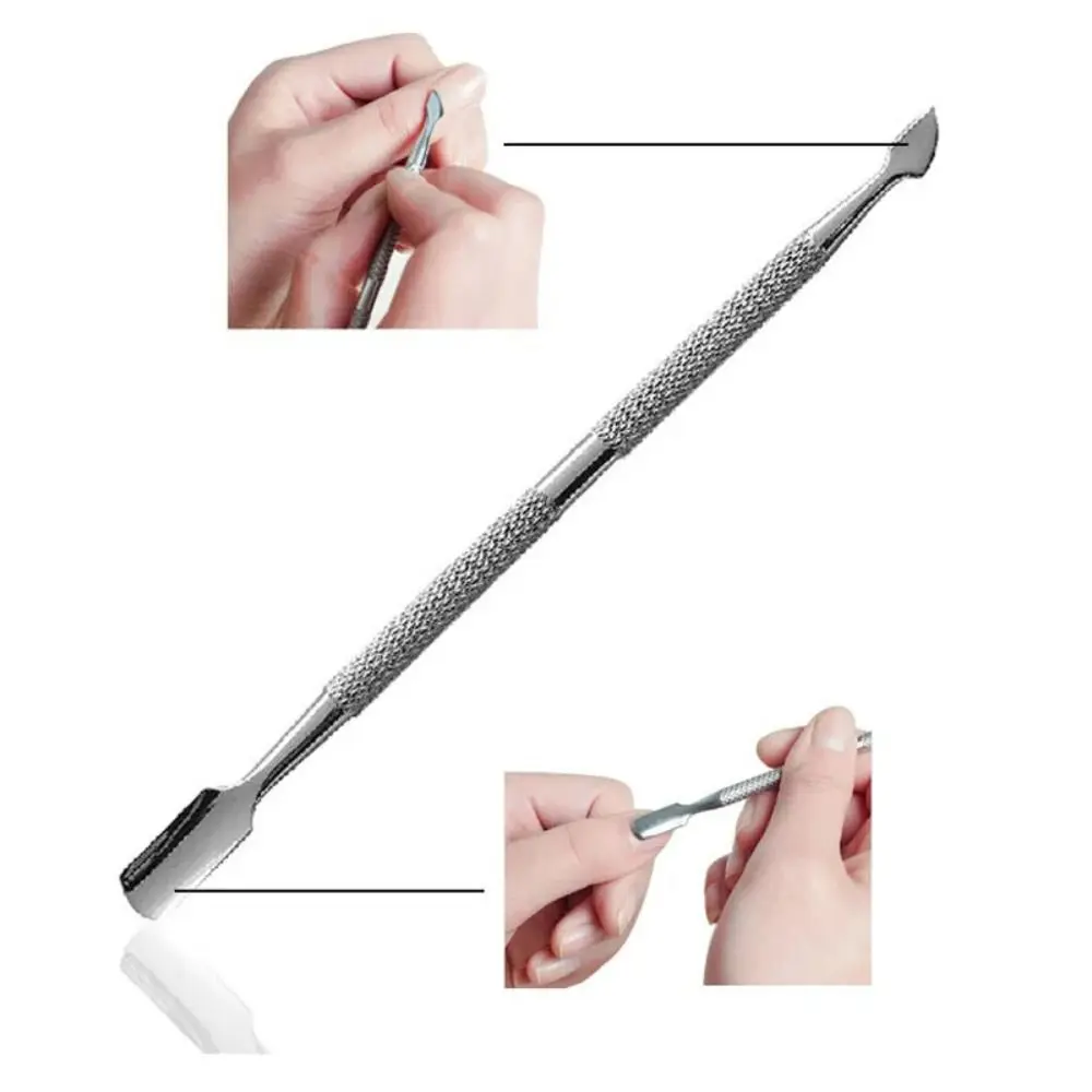 High Quality Stainless Steel Cuticle Remover Silver Double Sided Finger Dead Skin Push Nail Care Tool Nail Cuticle Pusher