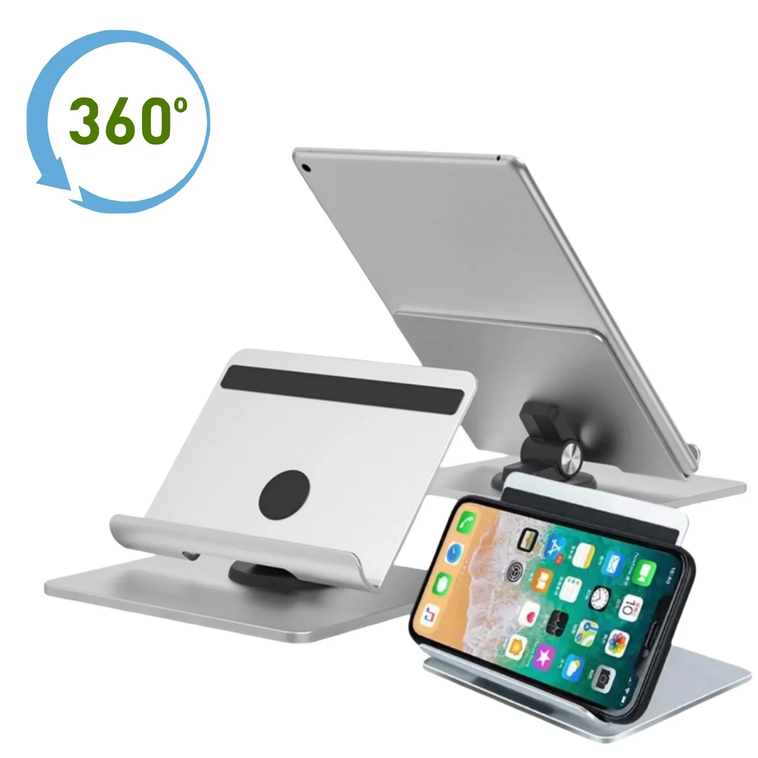 Metal Tablet Stand for IPad IPhone Holder Rotating Tablets Phone Support Foldable Bracket Home Office Desktop Kitchen Travel