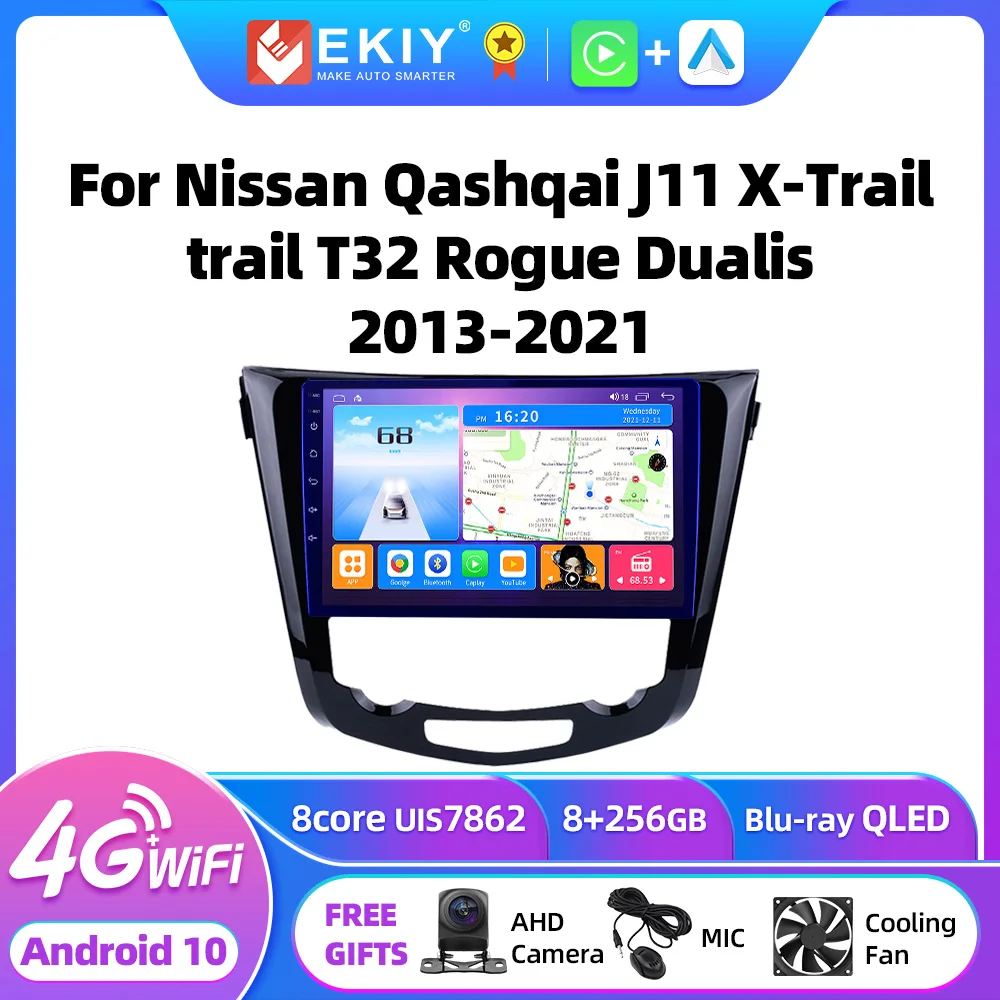 

EKIY Android For Nissan Qashqai J11 X-Trail xtrail T32 Rogue Dualis 2013-2021 Stereo Car Radio Multimedia Video Player GPS Navi