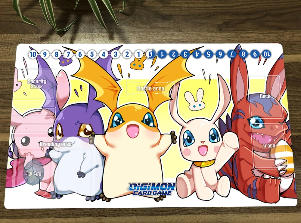 Digimon Duel Playmat Patamon Tsukaimon Trading Card Game Mat DTCG CCG Mat Rubber Mouse Pad Desk Pad TCG Play Mat Free Bag