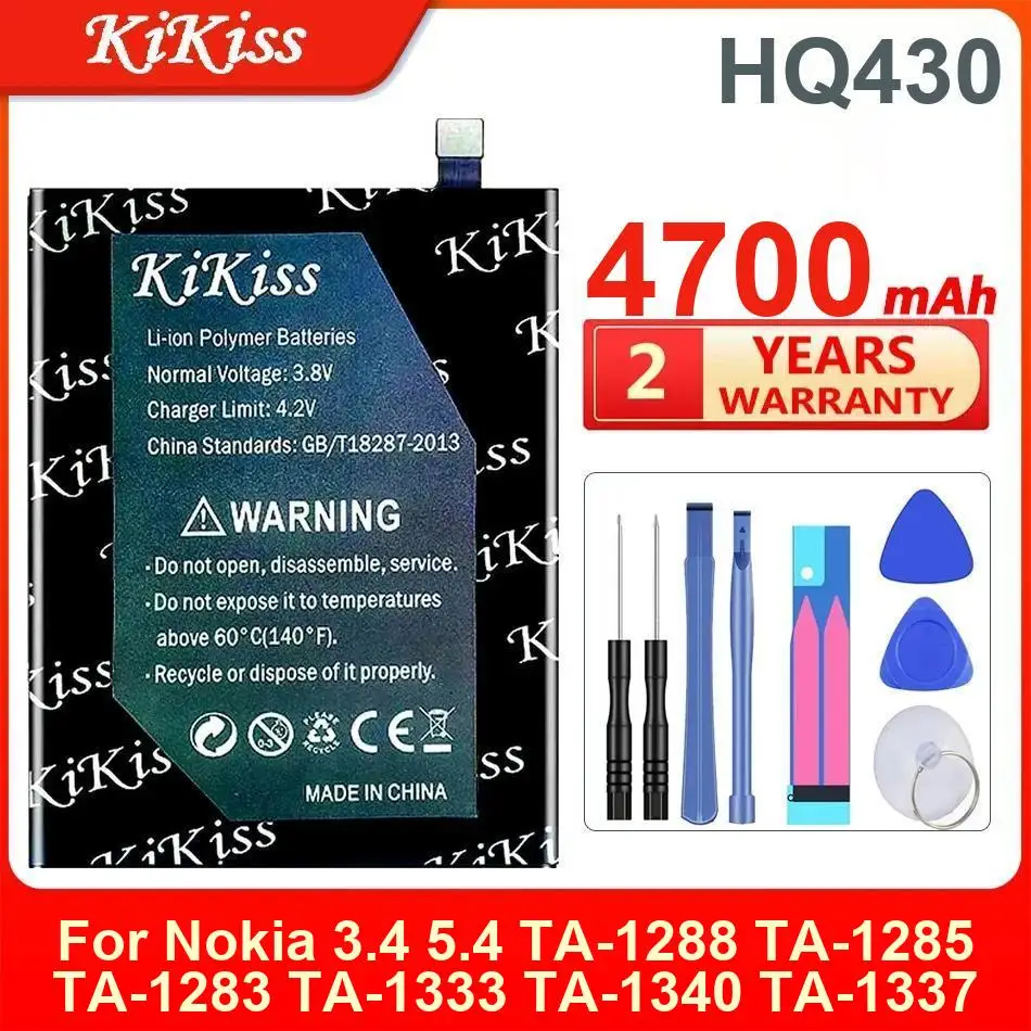 

4700Mah Kikiss Battery HQ430 For Nokia 3.4 5.4 TA-1288 TA-1285 TA-1283 TA-1333 TA-1340 TA-1337 TA-1328 TA-1325