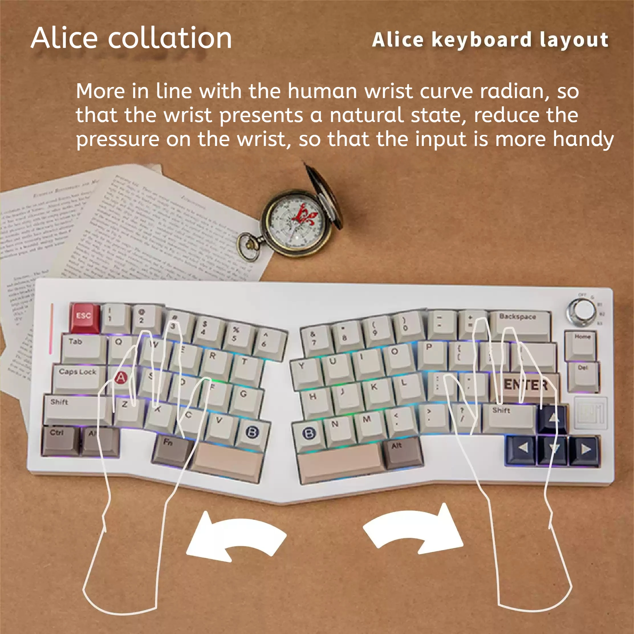 Epomaker Alice66 Mechanical Keyboard 2.4g Bluetooth Three Mode Gasket Structure Hot-Swap Gaming Keyboard Via Customization Kit