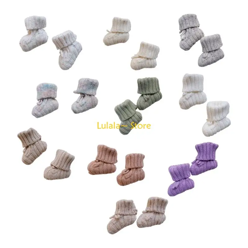 

Y4QA Baby Socks with Adjustable Straps Infant Knitted Booties Handmade Socks