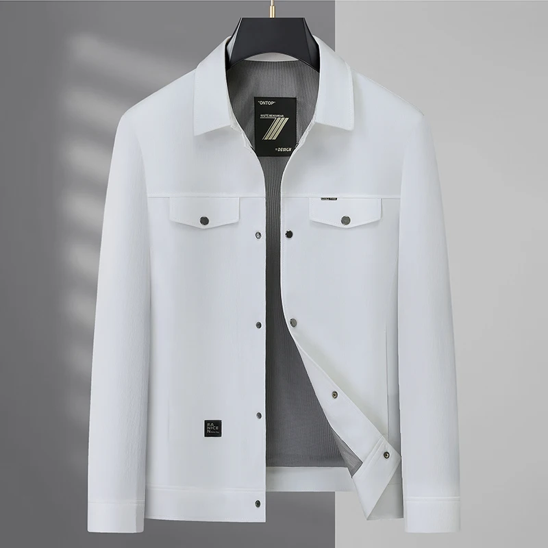 

High-end men's spring and autumn casual lapel workwear jacket, middle-aged and young men's business fashion fitted jacket