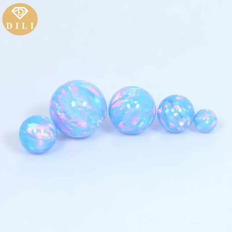 5mm OP01-42 Mix Colors Free Shipping Fire Ball Beads/Synthetic Round Smooth Opal Stone For DIY Jewellery