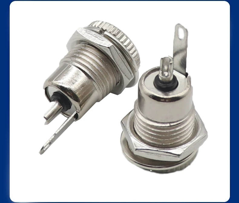 【10-2PCS】DC099 5.5 mm x 2.1mm DC Power Jack Socket Female Panel Mount Connector Metal DC-099 Open Hole 11MM 5.5*2.1 5.5*2.5