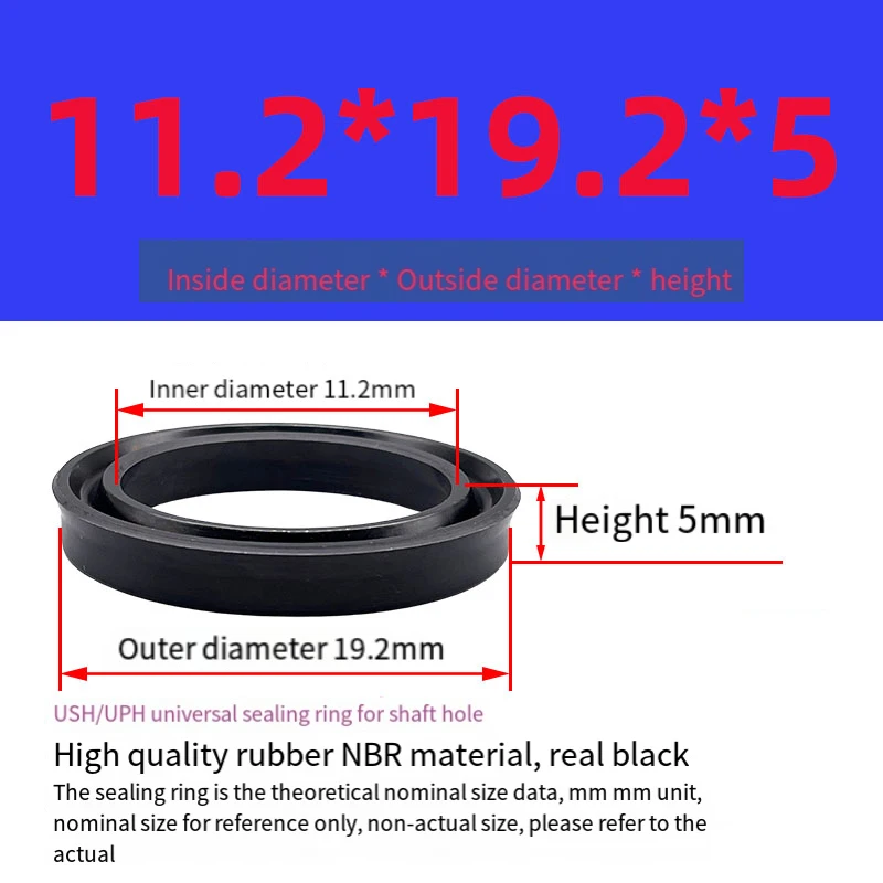 

USH/UPH/Y/U/V Polyurethane Oil Seal Hydraulic Sealing Ring U Type Y Type Cylinder Hydraulic Rod Shaft Piston Seal Rubber Ri 1Pcs