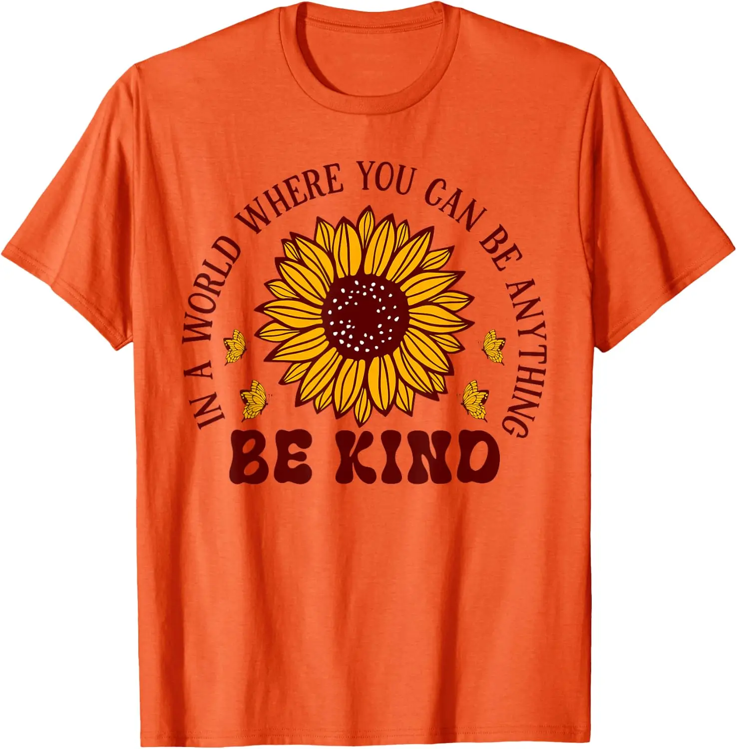 Unity Day Anti Bullying Be Kind Sunflower Design Graphic Printed Women T-Shirt Casual Fashion Short Sleeve Cotton Man Tshirt