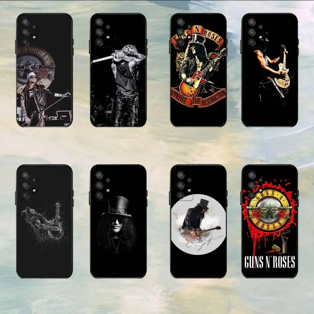 Guns N Roses Phone Case For Samsung S24, S25 S22,S30,Note20,Ultra,Lite,Ultra,5G,Plus,FE, Shockproof, Slim, Black,Case