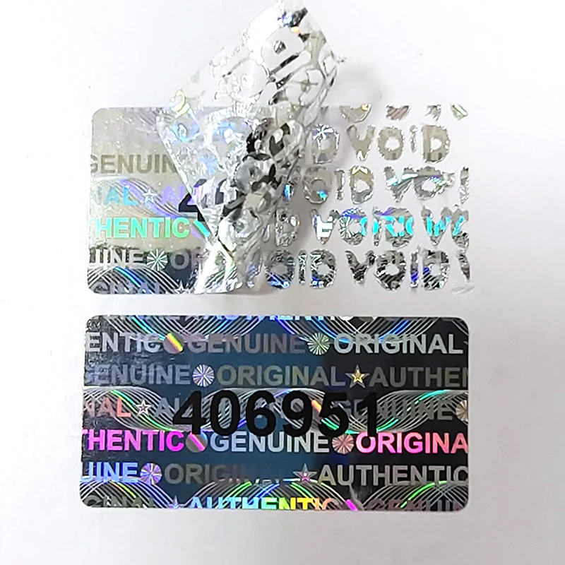 10000pcs 16x8mm/24x12mm/30x15mm Hologram Security Seal With Unique Serial Number Tamper Proof Sticker Prevent Imitation