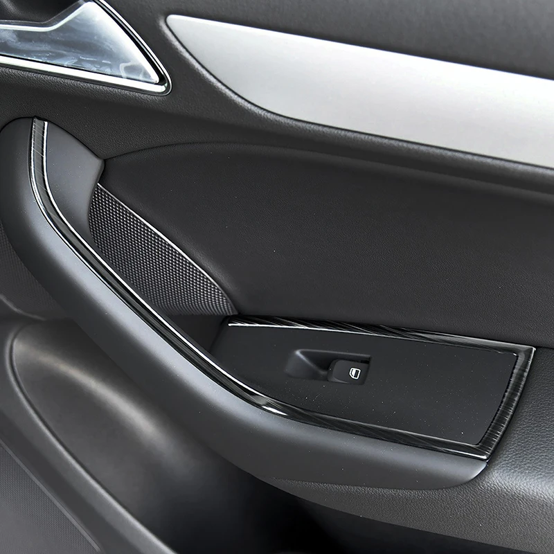 Stainless Steel Window Glass Lifting Buttons Frame Cover Trim 4Pcs For Audi Q3 2013-2017 Car Door Armrest Panel Decoration
