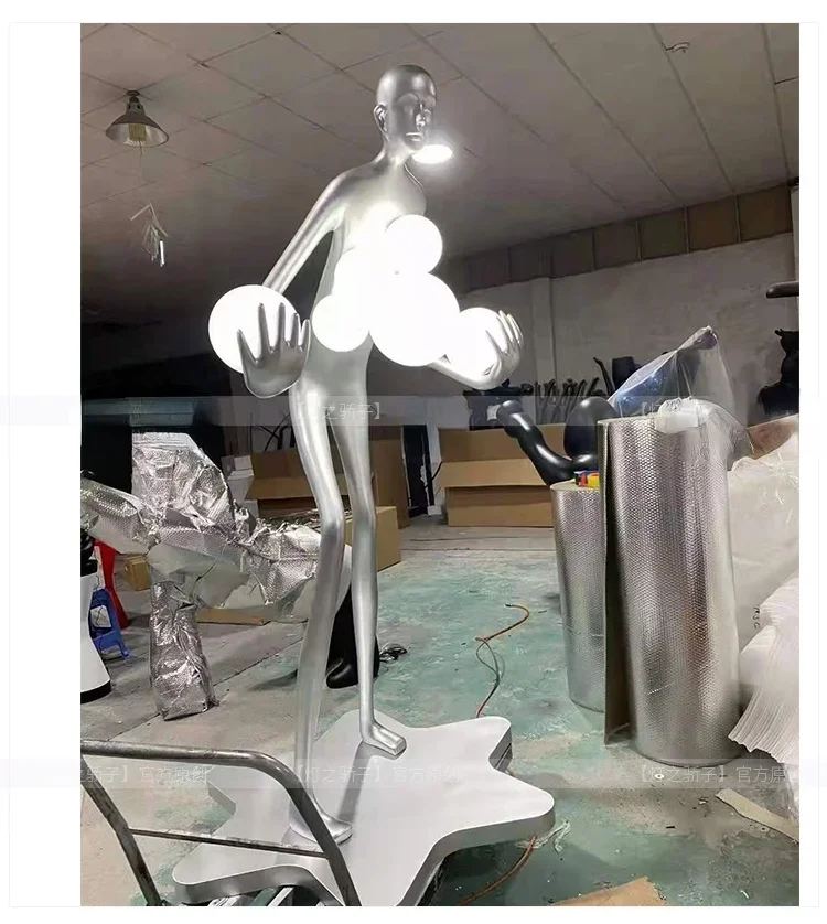 

Human Body Sculpture Ball Floor Lamp Hotel Lobby Exhibition Hall Model Room Large Human Body Decoration
