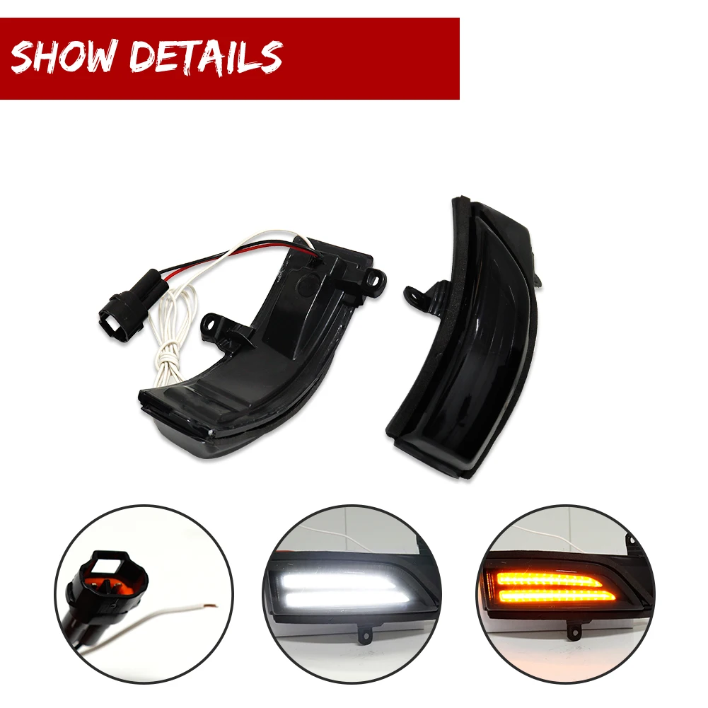 White & Dynamic Amber LED Front Side Mirror Signal Lights For Subaru Crosstrek, Forester, Impreza 2.0L, Legacy, Outback, WRX STI