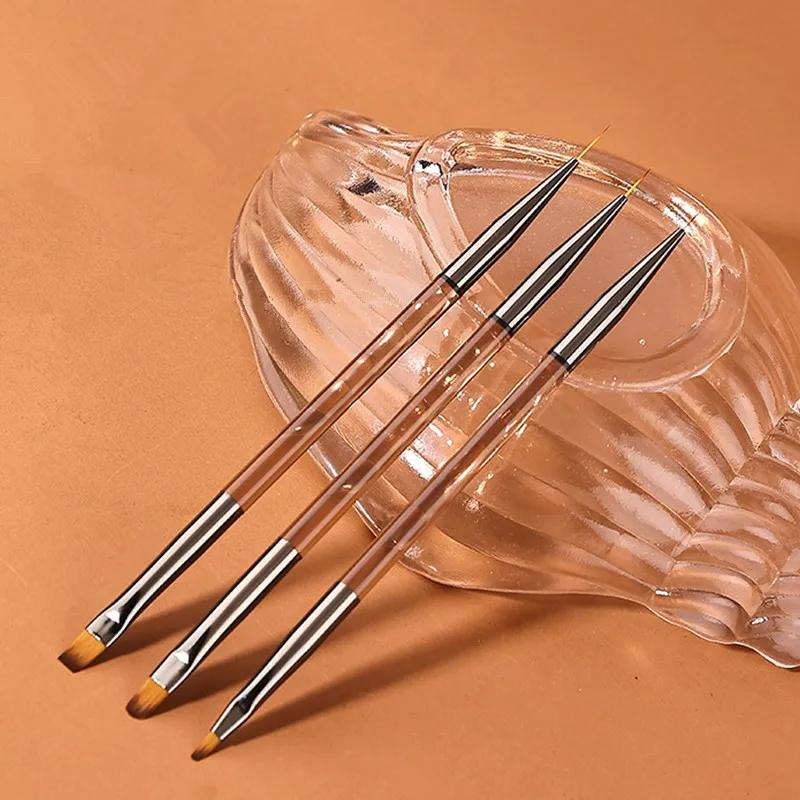 แปรงเพ้นท์เล็บอะคริลิคแบบสองหัว 1/3 ชิ้น แปรงไลเนอร์ ปากกาเพ้นท์เล็บ แปรงเจล แปรงเพ้นท์เล็บคริสตัล สำหรับทำเล็บ