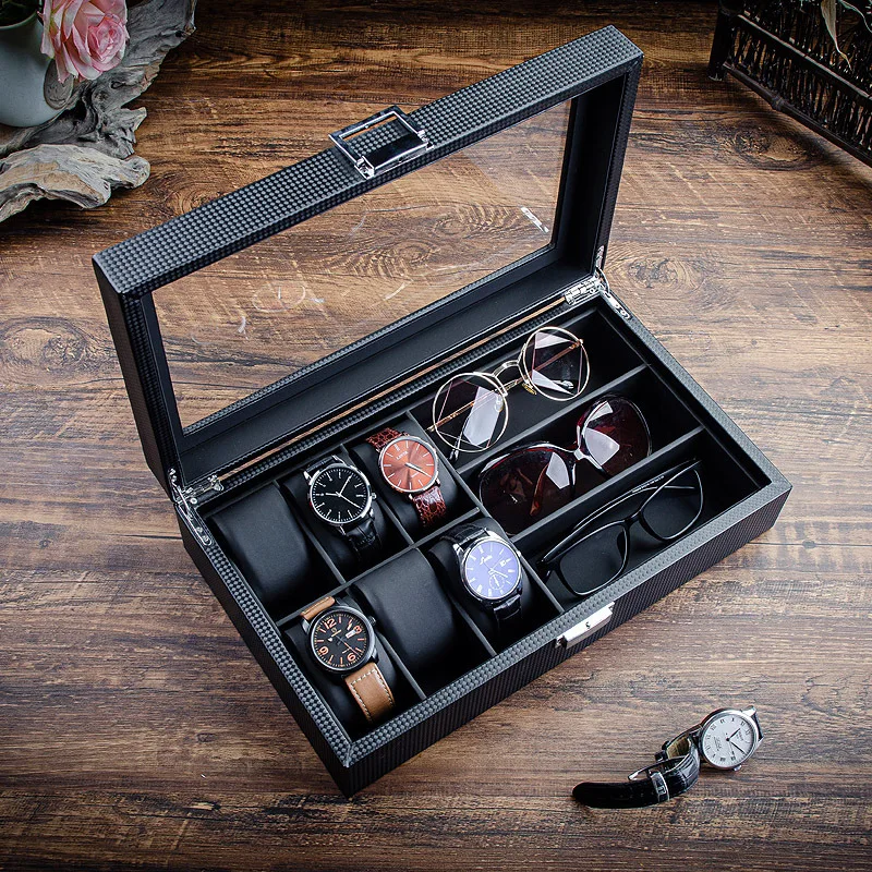 Watch Box Display Cabinet Glasses Storage Bag Sunglasses Storage Box Glass Top The Best Gifts For Men And Women