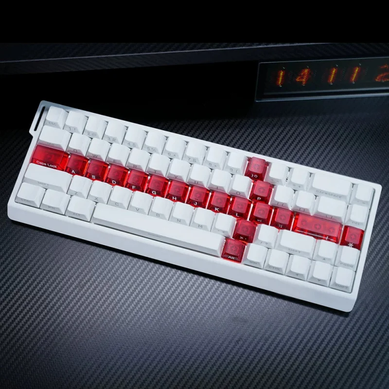 DIY PC Transparent Keycap,19 Keys Cherry Side Print Clear Custom Key Caps Set For MX Switches Mechanical Keyboard