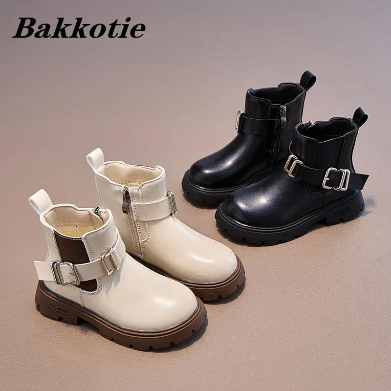 Kids Boots Autumn Winter Toddler Girls Fashion Brand Middle Calf Princess Boots Boys Shoes Classic Buckle Soft Sole Platform