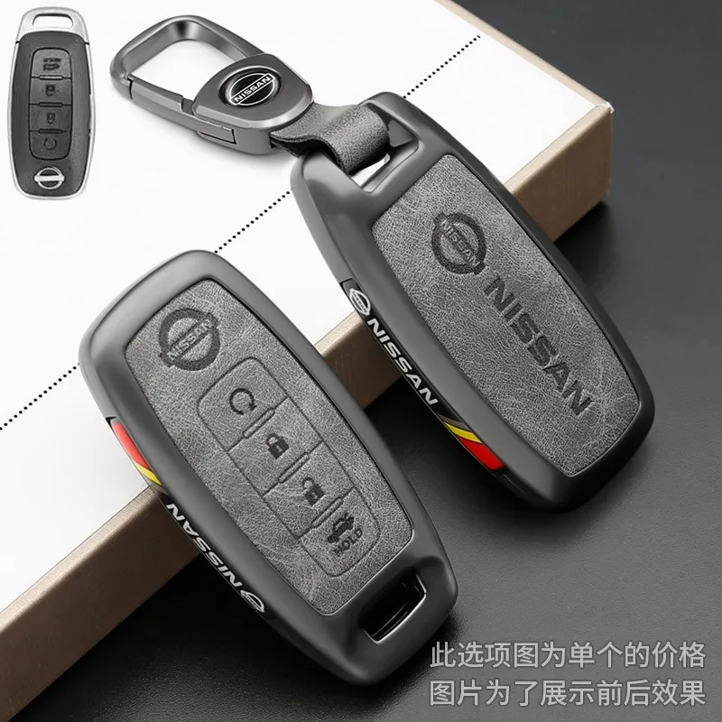 

Zinc Alloy Car Key Case Shell For Nissan Versa Maxima Rogue Armada Sentra Qashqai X-Trail 3/4Buttons 2022 2023 2024 Accessories