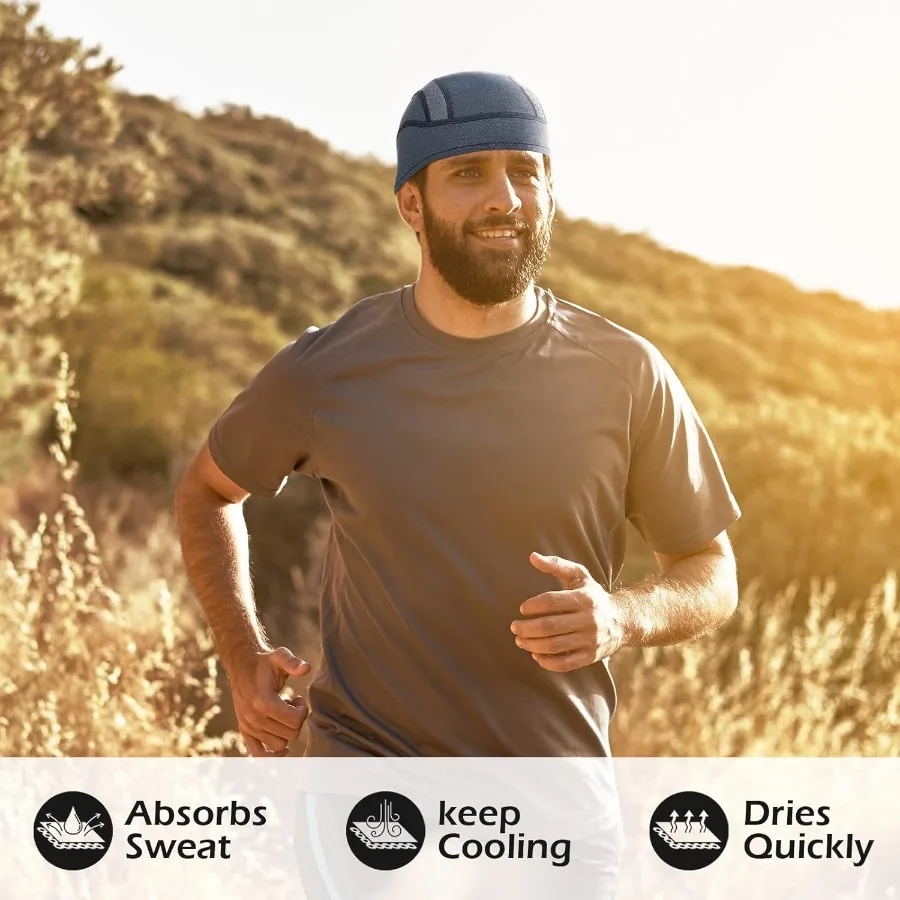 Topi Jaring Pendingin untuk Bersepeda dan Berlari, Cocok untuk Pria dan Wanita, Dapat Dipakai di Bawah Helm