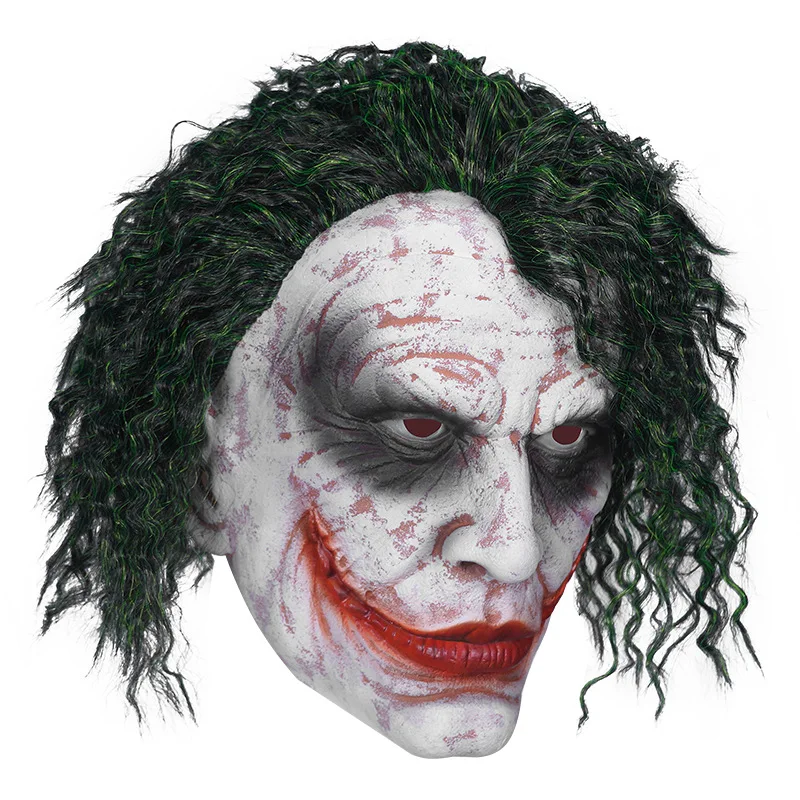 Latex-Maske Kostüm Cosplay Männer-Lächelnmaske mit Grünem Haar Halloween Erwachsenen-Rollenspiel Verkleidungsparty Requisiten – Detail 4