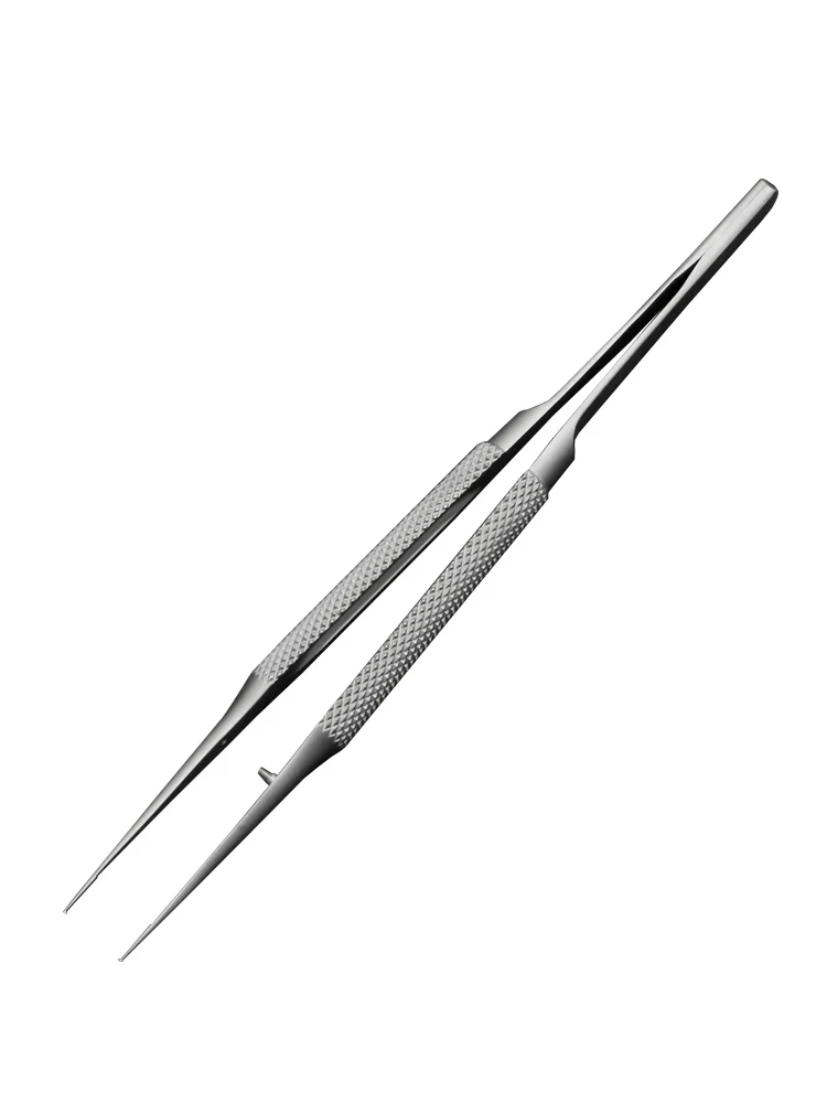 Titanium Alloy Round Handle Microforceps Surgical Tools Eye Double Eyelid Plastic Instrument Straight Elbow Platform With Hooked