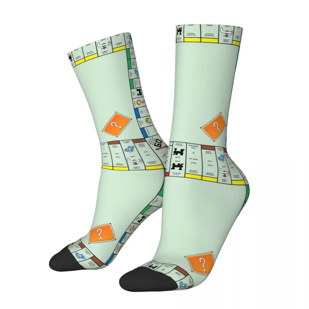 Board Game Board- Monopoly Socks Harajuku High Quality Stockings All Season Long Socks Accessories for Man Woman Christmas Gifts