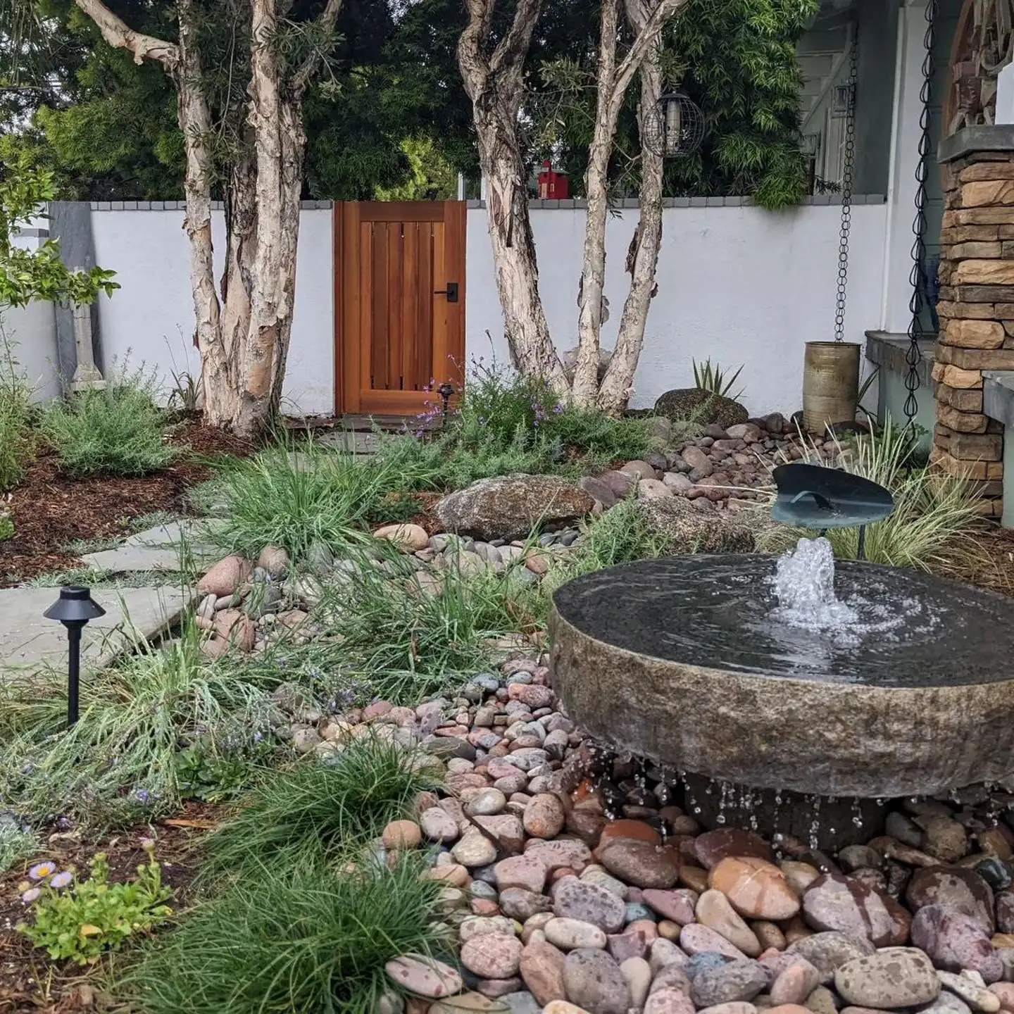 Bowl Basalt Rock Garden Water Fountain Ornaments for Outdoor Court Yard