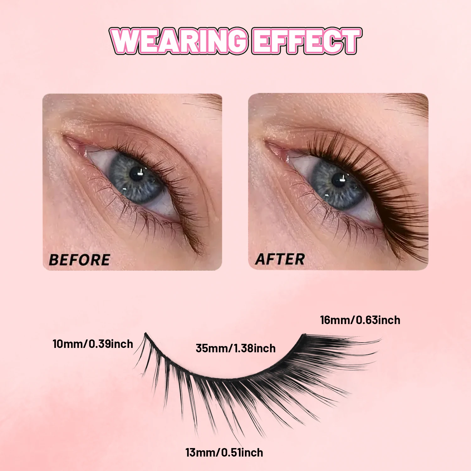 5 pares de cílios olho de gato, cílios estendidos e fofos nos cantos externos, cílios postiços de vison natural