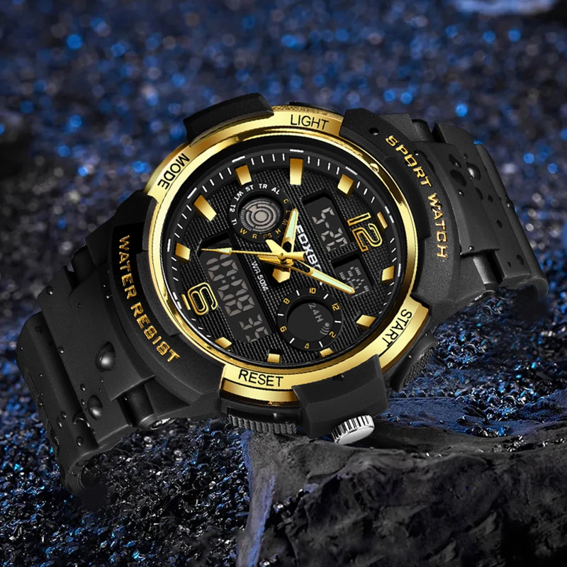 FOXBOX New Digital Mens Watch Fashion LIGE Brand Sports Watchproof Quartz Wristwatch Military Luminous Watches Men Reloj Hombre