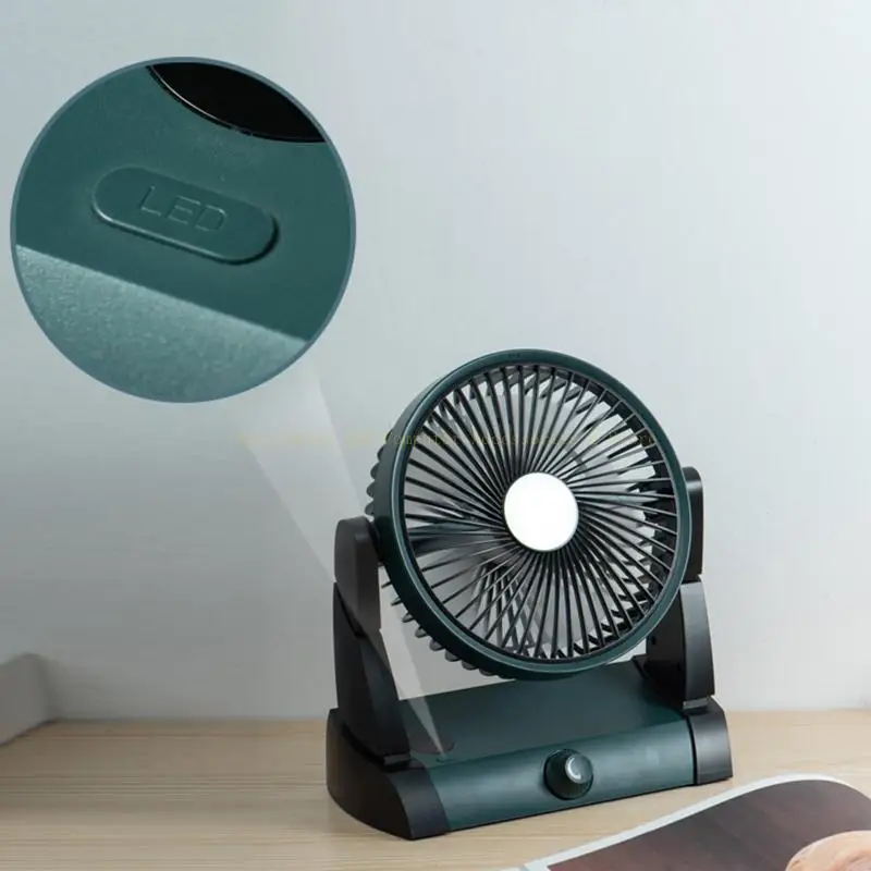 

Stepless Speed Camping Fan Hanging Fan with LED Lamp 3600mAh Rechargeable Ceiling Fan with Hook for Home Emergency
