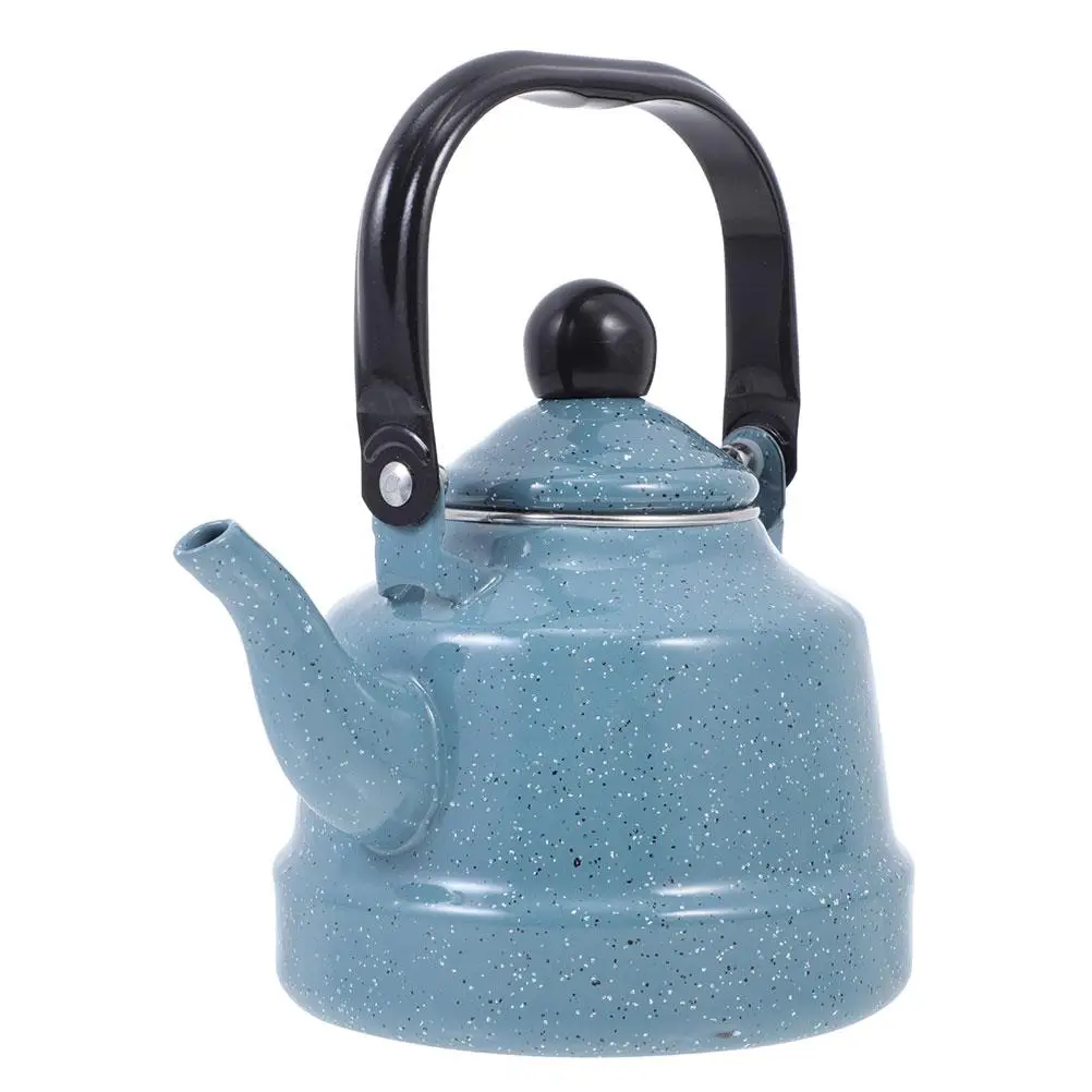 

Enamel Kettle Teapot for Stovetop Rust Resistant Water Jug Vintage Design Cool Handle Loose Tea Pot Retro Style Kitchen