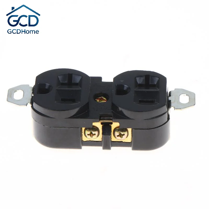 20A 125V US Dual Power Outlet E-09 Wiring Lock Connector Durable for Home Kitchen Bathroom Outlet Replacement