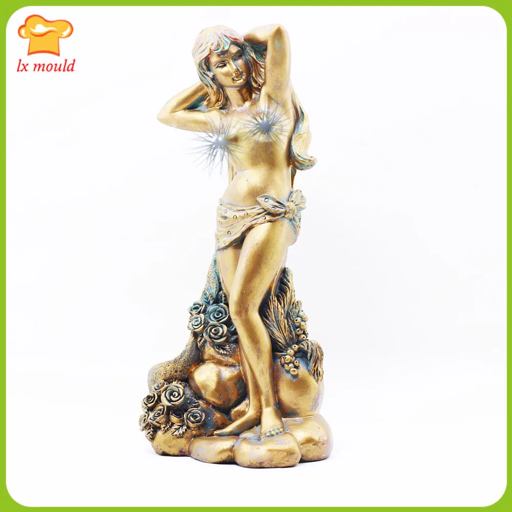 European-style Sculpture Goddess Mould Angel Molds Home Kitchen Accessories Decoration Resin Plaster Candle Silicone Mold